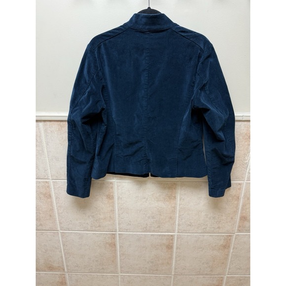 Vintage Talbots Blue Equestrian Velvet Flare Waist Short Button Jacket. Sz 14 - Picture 4 of 12